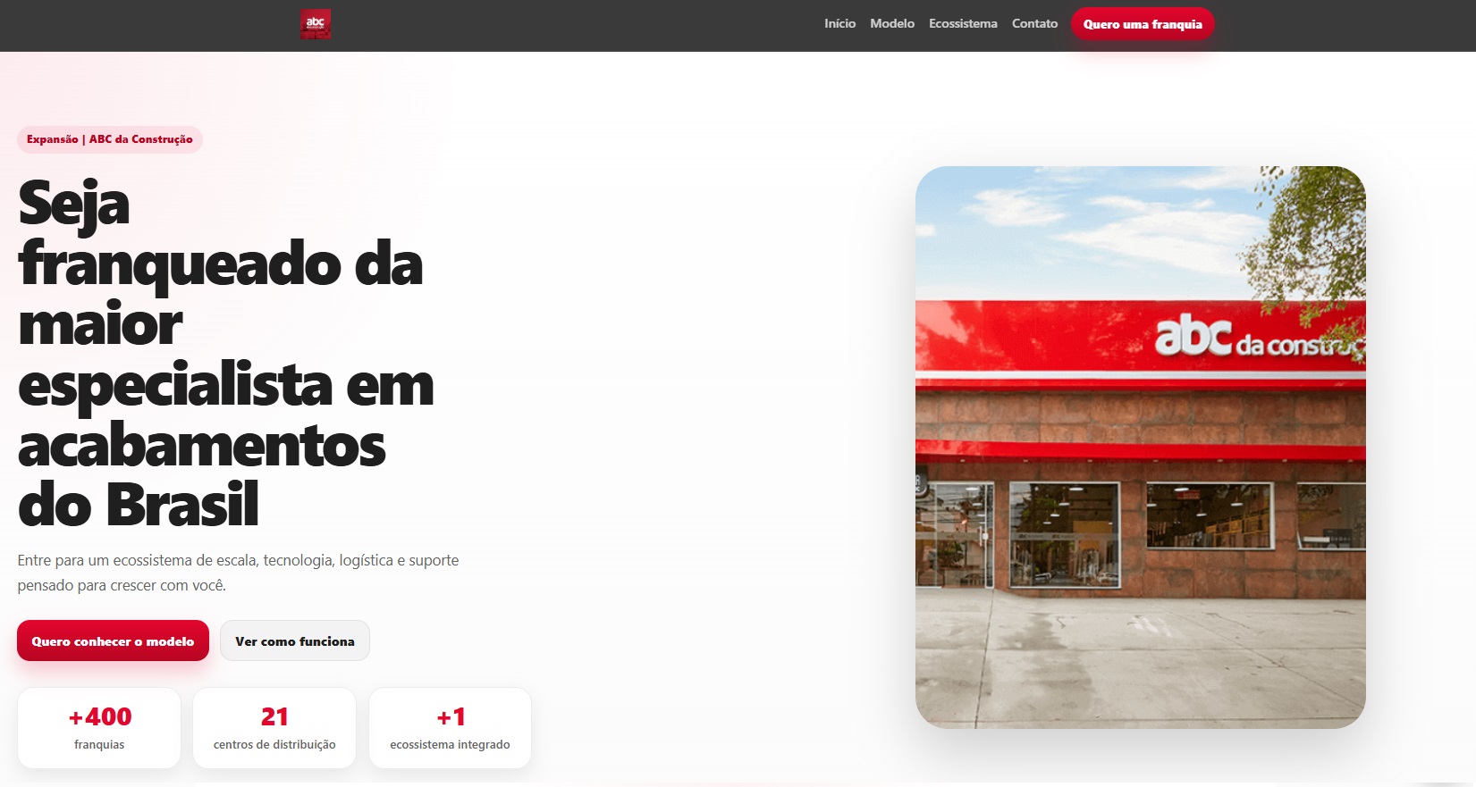Preview do projeto Seja um Franqueado